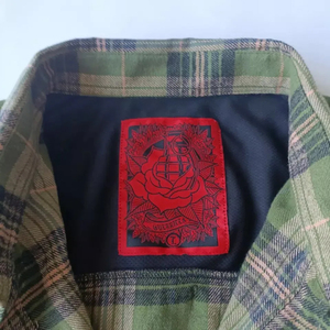 Nuevas Camisas de Manga Larga Estilo Urbano con Logotipo Personalizado Bordado, Camisa a Cuadros de Algodón con Dobladillo sin Rematar, MOQ Bajo, Camisa de Trabajo de Franela para Hombre - Product Image 4
