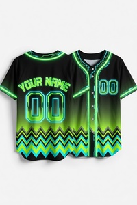Maillot de baseball personnalisé dégradé, motif chevron argenté et rouge, nom et numéro personnalisés, uniforme d'équipe entièrement boutonné, vente en gros OEM - Product Image 4