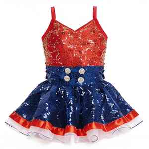 High <b>Elastic</b> Soft Spandex Polyester Printed Rhinestone Breathable Sleeveless Top Pleated <b>Skirt</b> Cheerleading Uniform - Product Image 3