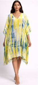 Robe Kaftan Longue Bohème en Viscose Tie-Dye Écologique Respirante Asymétrique Col en V – Fabricant - Product Image 3