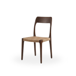 Modern Eco-Friendly Durable Solid Back Dining Chair Woven Seat Woodside for Apartment Dining Room Hotel Villa - Product Image 5