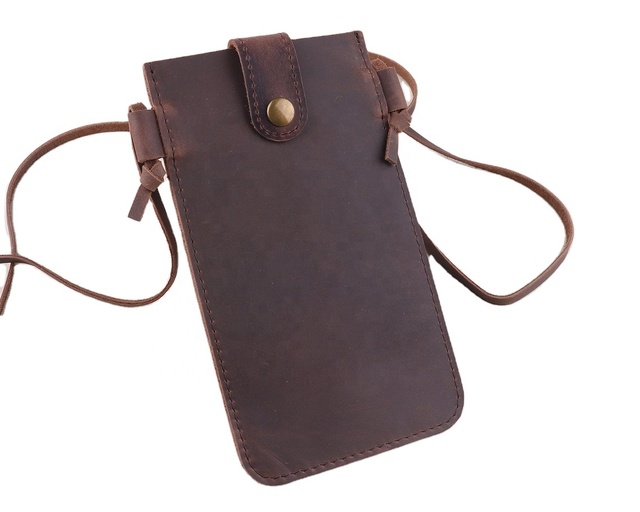 Vegan Leather Phone Case Cover Mobile Bag Phone Pouch Handmade Cross-body Shoulder Strap Luxury Mobile Phones Pouch