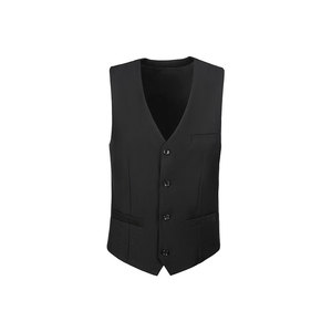 Chaleco Formal Negro para Hombre, Cuello en V, Cierre de un Botón, Color Sólido, Poliéster, para Trajes, Otoño - Product Image 1