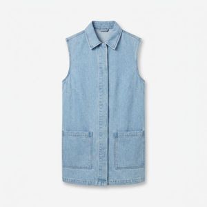 Wholesale <b>womens</b> denim <b>vest</b> raw indigo private label production factory for U.S. retailers - Product Image 4