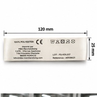 Étiquettes de lavage personnalisées en satin avec texte et symboles, étiquettes pour vêtements et accessoires