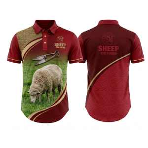 Chemise Polo Personnalisée à Queue Longue pour Équipage de Tonte de Moutons, Sublimée, Respirante, Séchage Rapide, Vêtement de Travail Durable, Logo Personnalisé OEM ODM - Product Image 1