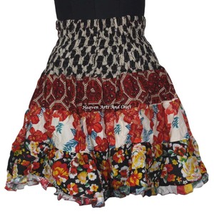 Gypsy Indian <b>Patchwork</b> Vintage Dropped Waist Boho Stylish Midi Sexy <b>Skirt</b> Boho Festival Cotton Summer Wear - Product Image 1