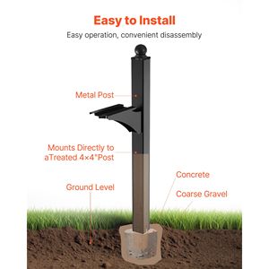 Supporto per Cassetta Postale in Alluminio Resistente 56 X 4 X 4 Pollici, Staffa Universale con Montaggio a Terra per Uso Domestico - Product Image 6