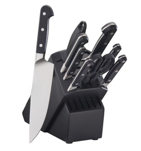 Black Block Kitchen <b>Knives</b> <b>Set</b> with Black Riveted Handles Silver Blades and Scissors for Daily Slicing Chopping and Food Prep - Product Image 1