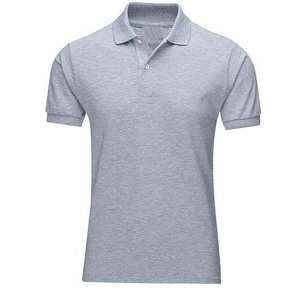 Chemise d'été à manches courtes pour homme, grande taille, en coton tricoté uni respirant, style urbain, gris chiné - Product Image 1