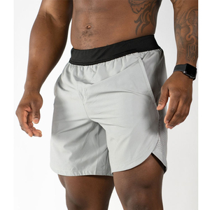 Shorts de sport pour hommes de haute qualité, nouvelle collection, respirants, en maille unie, taille haute, avec empiècements, recyclés, séchage rapide - Product Image 1