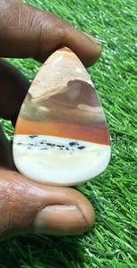 Pierre précieuse naturelle Mookaite Jasper taille poire 51 carats, polissage lisse, 44x30x5mm, couleur naturelle, provenance Rajasthan, pour la fabrication de bijoux - Product Image 3