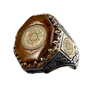 แหวนแฟชั่นทันสมัยสำหรับผู้ชายและผู้หญิง เงินแท้ 925 รุ่นใหม่ ของขวัญแบบอิสลามสำหรับทุกเพศ ประดับด้วยพลอย สไตล์คลาสสิก รุ่นตุรกี - Product Image 1