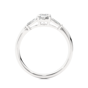Anillo de Diamantes Cultivados en Laboratorio de 18K y 0.93CT para Mujer, Forma Redonda y Baguette, con Certificado IGI y Claridad VS1, Venta al Por Mayor - Product Image 6