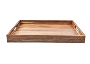 Gran descuento, diseño tallado a mano, bandeja de madera decorativa para servir con asas laterales, estilo de acabado natural, bandeja para servir alimentos - Product Image 3