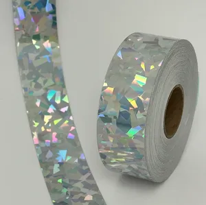 Strong <b>Adhesive</b> Holographic Packing Tape Wholesale Waterproof Rainbow Reflective Tape for Shipping Carton Sealing and Decoration - Product Image 3