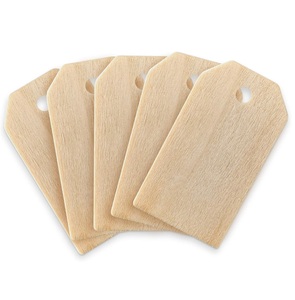 Étiquettes suspendues ovales en bois brut BUYIST, non finies, avec trou des deux côtés, lot de - Product Image 5