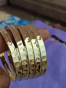 Handmade Bohemian Leaf Gold Cuff Bracelet for Women Brass <b>Bangle</b> Customizable for Wedding or Anniversary Occasions - Product Image 2