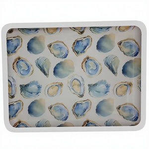 Juego de vajilla de cocina y bandeja de servicio de madera de mango esmaltada, tallada a mano, con estampado en blanco y negro, ecológica, para el hogar y el jardín. - Product Image 6