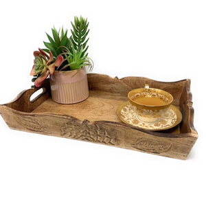 Bandeja de Almacenamiento de Desayuno de Madera de Mango Ecológica de Alta Calidad, Multifuncional, Apta para Lavavajillas, para Alimentos Dulces - Product Image 1