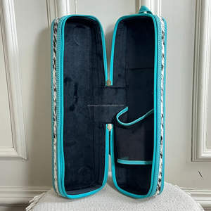 Étui de voyage pour fer à lisser en cuir de vachette à carreaux, résistant à la chaleur, pour ranger les outils de coiffure - Product Image 6