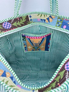 Sac fourre-tout en coton multicolore de qualité supérieure avec imprimé tropical, style bohème, sac à main décontracté d'été avec fermeture éclair pour le shopping et les voyages - Product Image 4
