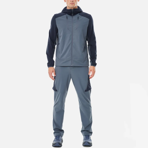 Survêtement à capuche pour homme, manches longues, couleur unie, séchage rapide, vêtements décontractés, polyester et coton, coupe classique, vêtements de sport d'automne, poches latérales - Product Image 1