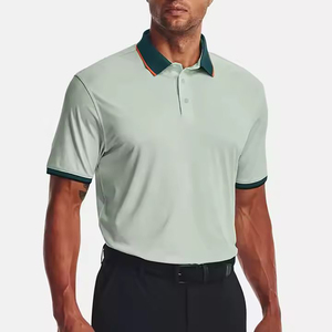Camisas de Hombre al por Mayor, con Bolsillo, Manga Corta, 100% Algodón, Tejido de Punto, Impresión Digital, Bordado Personalizado, Servicio OEM - Product Image 1