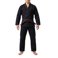 Ensemble d'uniformes de karaté orange pour arts martiaux, tenue d'entraînement légère en tissu mélange coton-polyester, veste à col en V croisé et pantalon long