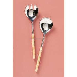 Table Accesories Luxury Salad Serving Flatware Sets Gold Finish Stainless Steel <b>Fork</b> & Spoon With Resin Handles Gift Sets - Product Image 5
