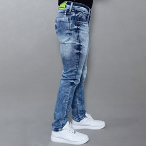 Jeans bleus extensibles pour hommes Gex, taille mi-haute, nouveau style, vente en gros sur mesure - Product Image 2