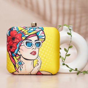 Pochette élégante pour femme avec motif graphique pop art, sac de soirée tendance et contemporain pour toutes les occasions - Product Image 1