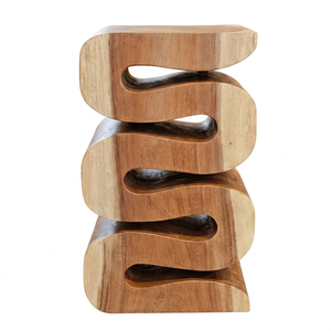 Contemporary Wooden Serpentine <b>Stool</b> Handmade Modern Home Furniture Living Room Decor Side <b>Table</b> Organic Design - Product Image 1
