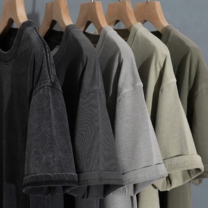 Camiseta Casual de 280GSM para Hombre, Estilo Lavado, Corte Holgado, Manga Corta, Transpirable, 100% Algodón, Personalizable - Product Image 3
