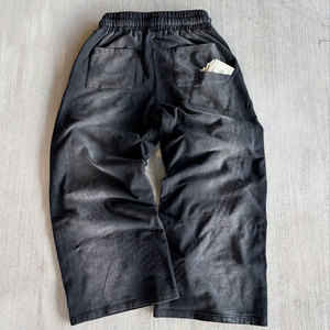 Pantalones Deportivos Negros ZRROPS INDUSTRY con Decoración de Rayas Blancas, Cintura Elástica, Largos, Tejidos, 100% Algodón, Antiarrugas, Otoño - Product Image 6