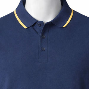 Polo pour homme en piqué de coton de haute qualité, couleur unie, avec col et poignets contrastants, design personnalisé, vente en gros - Product Image 3