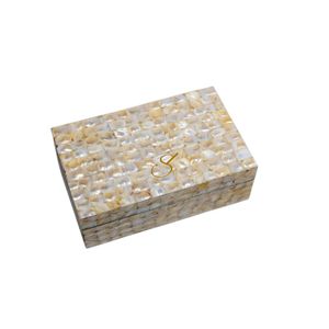 MOP Jewelry <b>Box</b> with Lid Handmade Mother of Pearl Inlay Wooden Storage <b>Box</b> Rectangular <b>Keepsake</b> Case for Earrings Bangles - Product Image 1