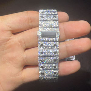High <b>End</b> Stainless Steel & Moissanite Glass Dial 10 <b>Bar</b> Water Resistant Luxury Men's Watch Bracelet Clasp Export Price India - Product Image 2