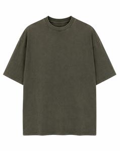 T-shirt en coton ample et décontracté pour homme, col rond, manches courtes, coupe ample, couleur unie, longueur normale, respirant - Product Image 1