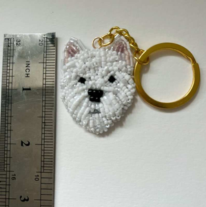 Nouvel Arrivage Porte-clés Personnalisé Tendance avec Broderie de Perles de Rocaille, Porte-clés Portrait de Chien Hautement Perlé, Porte-clés Personnalisé - Product Image 5