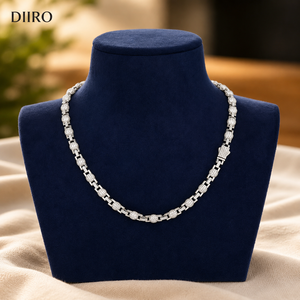 White Gold Plated Moissanite <b>Iced</b> <b>Out</b> GRA Certified with Hip Hop Style Round Cut Diamond Tennis <b>Chain</b> - Product Image 1