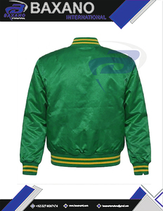 Chaqueta Bomber de Satén de Invierno de la Hermandad Chi Eta Phi con Letras Griegas Amarillas en Relieve, Chaqueta Bomber de Satén CEPhi Resistente al Viento - Product Image 5