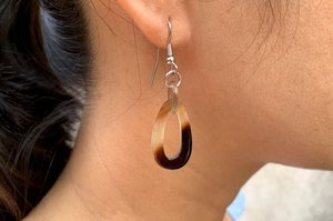 Boucles d'oreilles rustiques faites à la main en corne de buffle, forme naturelle, bijoux modernes, pendantes, pour femme, cadeau de Noël, mariage, décoration intérieure - Product Image 3