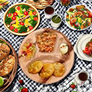 Juego de vajilla de hoja de palma Areca compostable biodegradable desechable, plato ecológico para fiestas de boda - Product Image 1