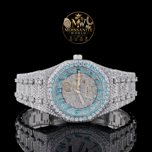 Montre de luxe unisexe Hip Hop à quartz, boîtier tonneau en acier inoxydable, lunette sertie de diamants, cadran analogique tourbillon, verre saphir, boucle 41 mm - Product Image 1