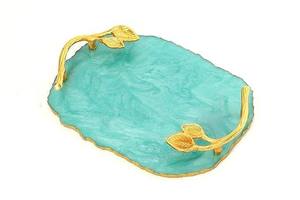 Bandeja de Servicio de Resina de Lujo, Hecha a Mano, Decorativa, Organizador de Tocador, Mesa de Centro, Decoración del Hogar, Estilo Mármol, Bandeja de Regalo - Product Image 4