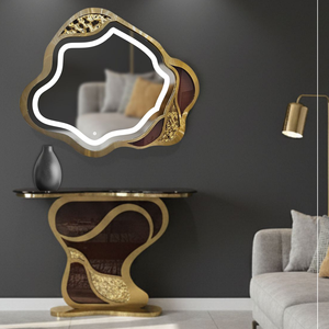 Decor your interior <b>with</b> this luxurious SS PVD <b>Console</b> <b>Table</b> and <b>Mirror</b> set, a masterpiece of modern design - Product Image 5