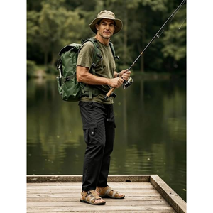 Men’s Relaxed Fit <b>Cargo</b> Pants, <b>Stretch</b> Casual Utility Trousers with Multiple Pockets for Everyday and Outdoor Wear - Product Image 4