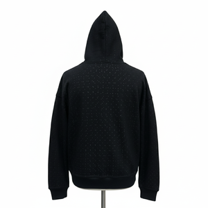 Sudadera con capucha para hombre, personalizada con logotipo, muy demandada, con bordado personalizado, fabricada en fábrica, precio económico, con pedrería en toda la superficie. - Product Image 6