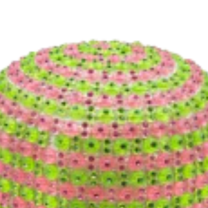 Sombrero de Pescador AKA Rosa y Verde con Perlas, Sombrero de Sol de Moda para Mujer, Decorativo con Pedrería, Informal y Moderno - Product Image 3